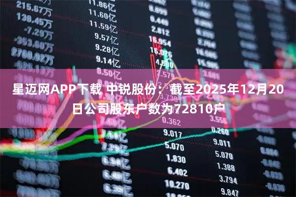 星迈网APP下载 中锐股份：截至2025年12月20日公司股东户数为72810户